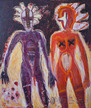 "Adam i Ewa" 110x130 cm, olej, oil sticks, akryl. 2012. Piotr Ambroziak<br/>"Adam and Eva" 110x130 cm, oil, oil sticks, acrylic paint. 2012. Peter Ambroziak