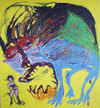 " Św Marta i smok" 130x110cm akryl, 2014 Piotr Ambroziak<br/>" St. Martha and the Dragon" 130x110cm  acrylic paint, 2014 Peter Ambroziak
